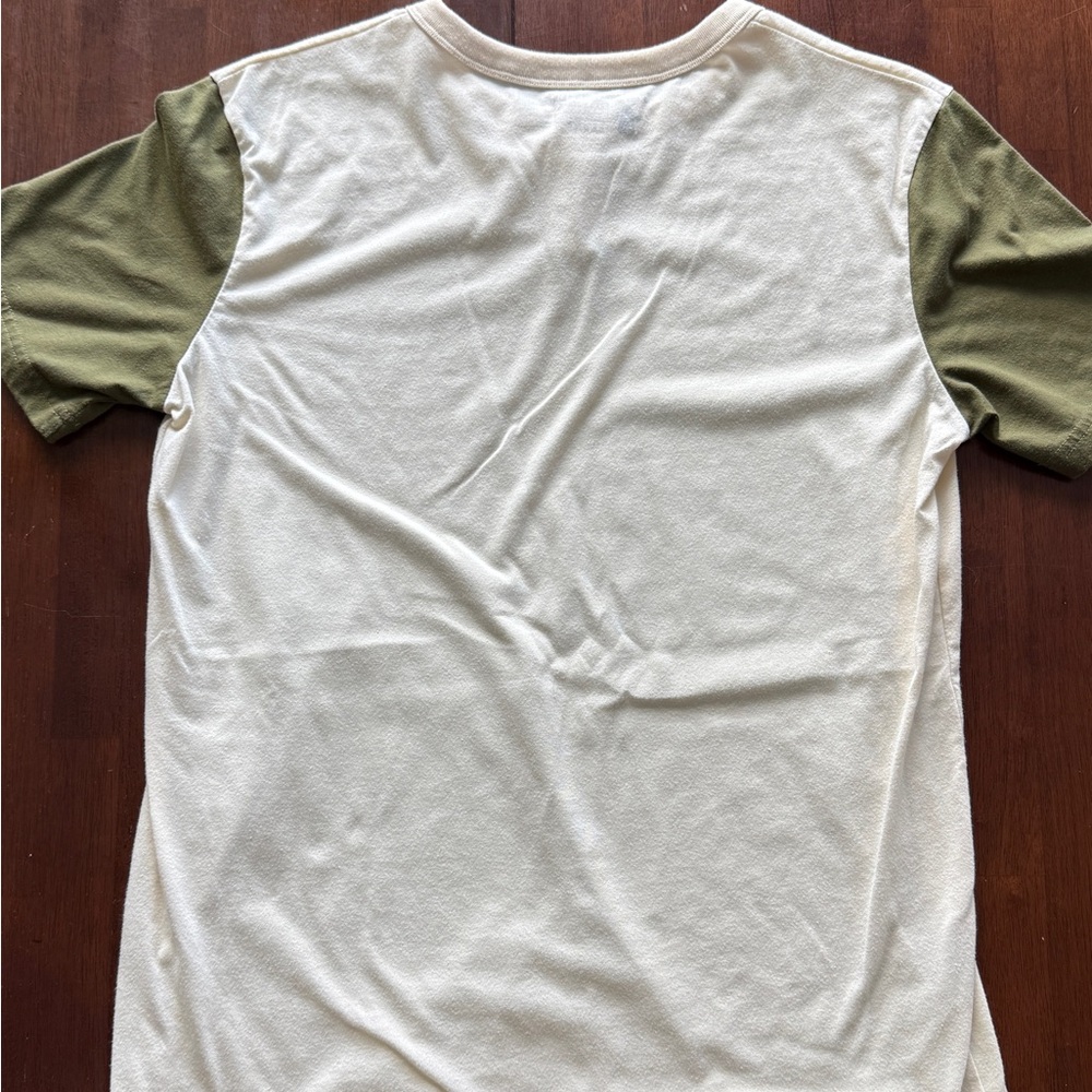 Dutch Bros Buttoned t-shirt | cream and green color | size Large